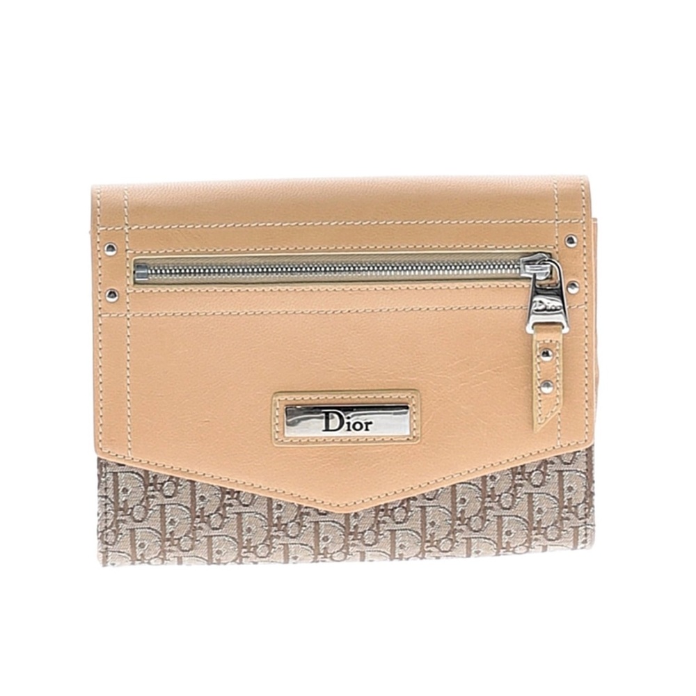 Christian Dior 
Trotter Wallet on Chain Beige Leather Clutch w/ Chain